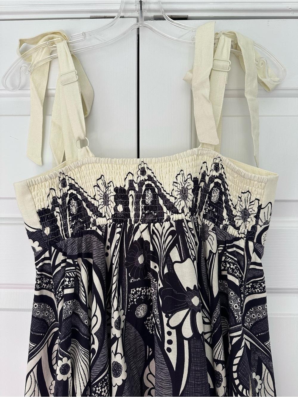 NWT Caroline Constas Mickey Inspired Tie Strap Mini Dress Dark Navy Cream Sz S - Picture 6 of 8